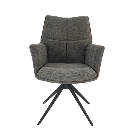 Kiara Ash Fabric Swivel Dining Chairs