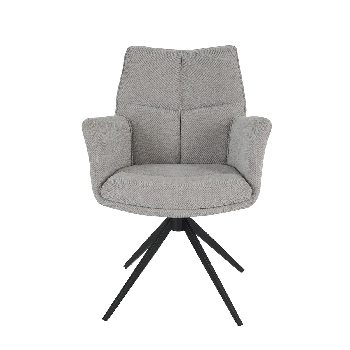 Perla Set of 6 Taupe  Fabric Swivel Dining Chairs