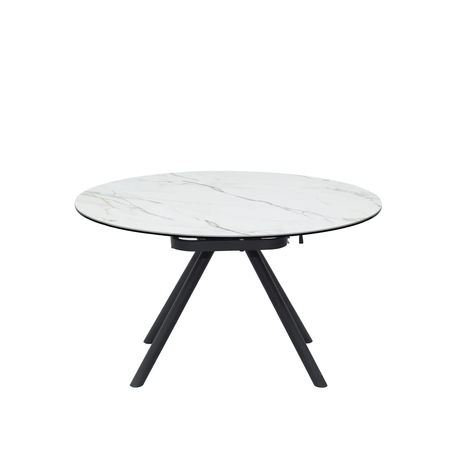 Perla White Ceramic Extending Round Dining Table