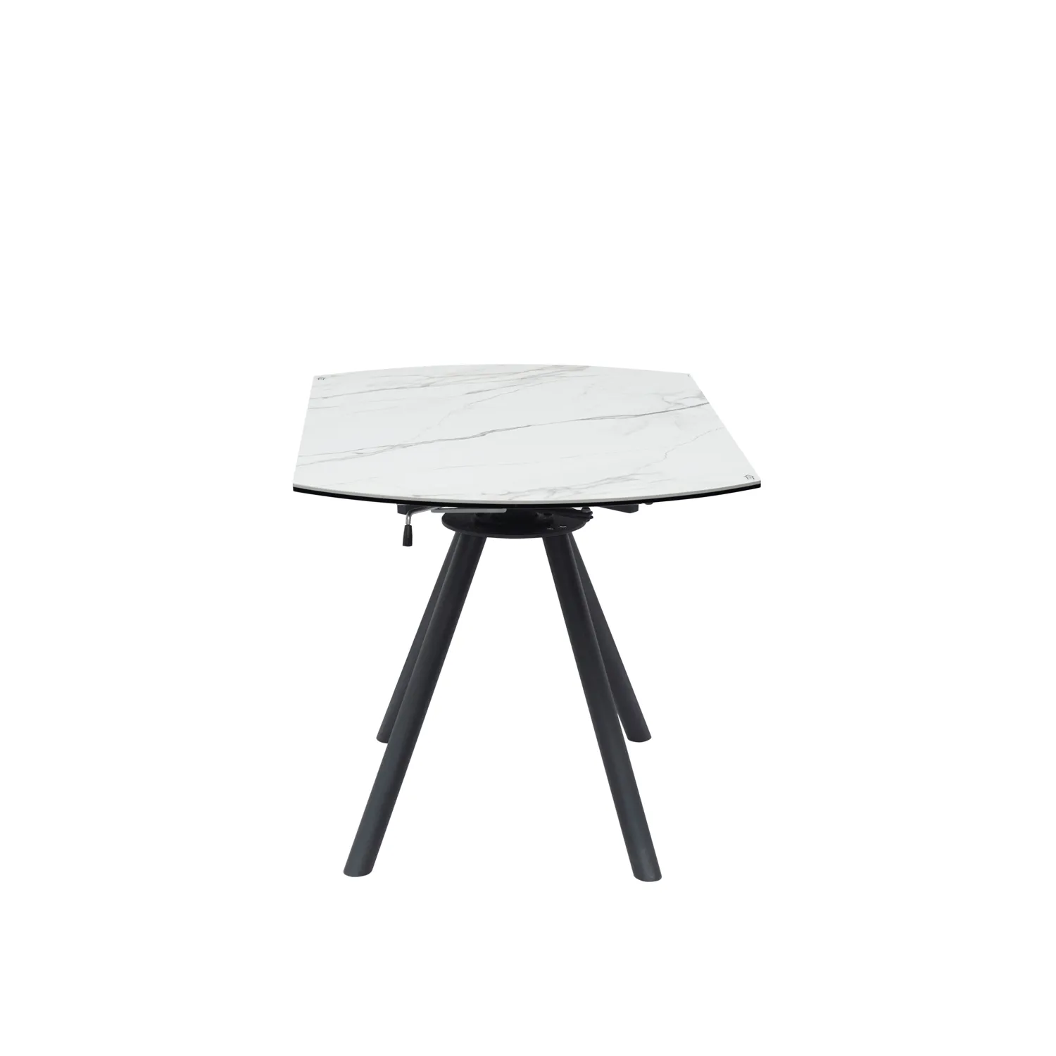 Perla White Ceramic Extending Round Dining Table