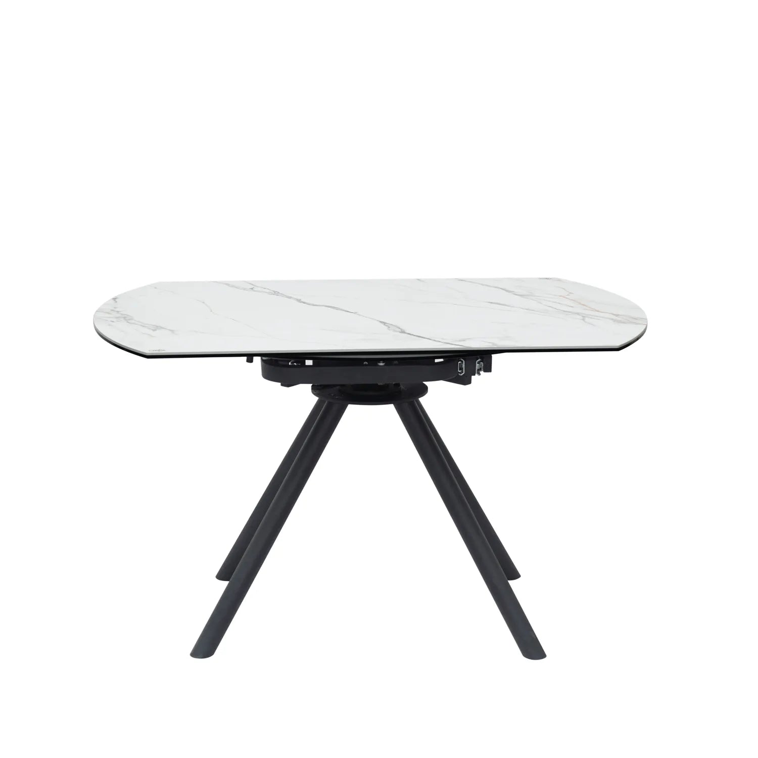 Perla White Ceramic Extending Round Dining Table