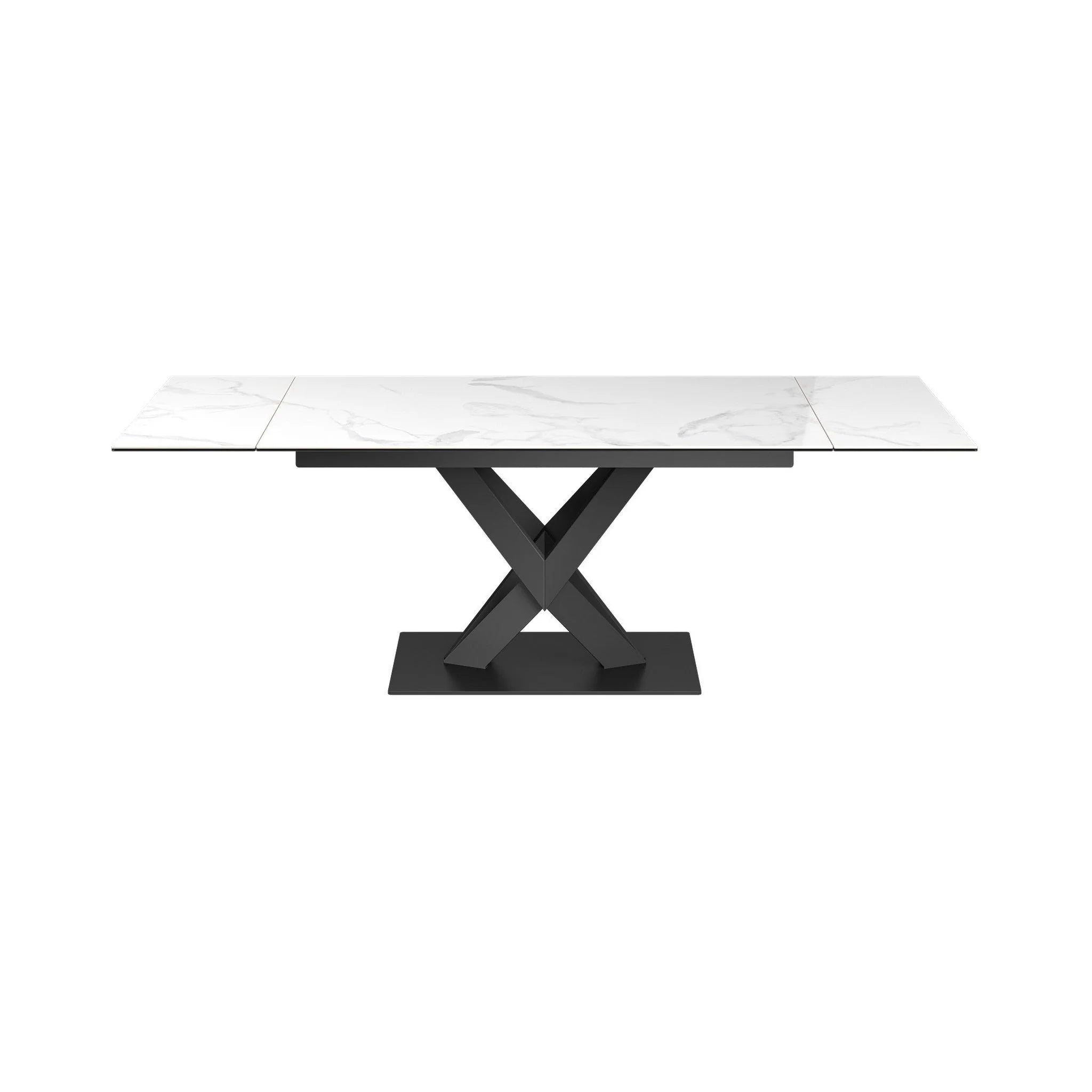 Phoenix White Gloss Ceramic Extending Dining Table