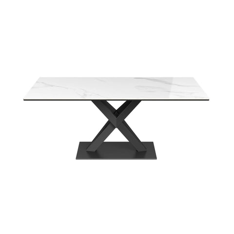 Phoenix White Gloss Ceramic Coffee Table-Leg-Detail-Image