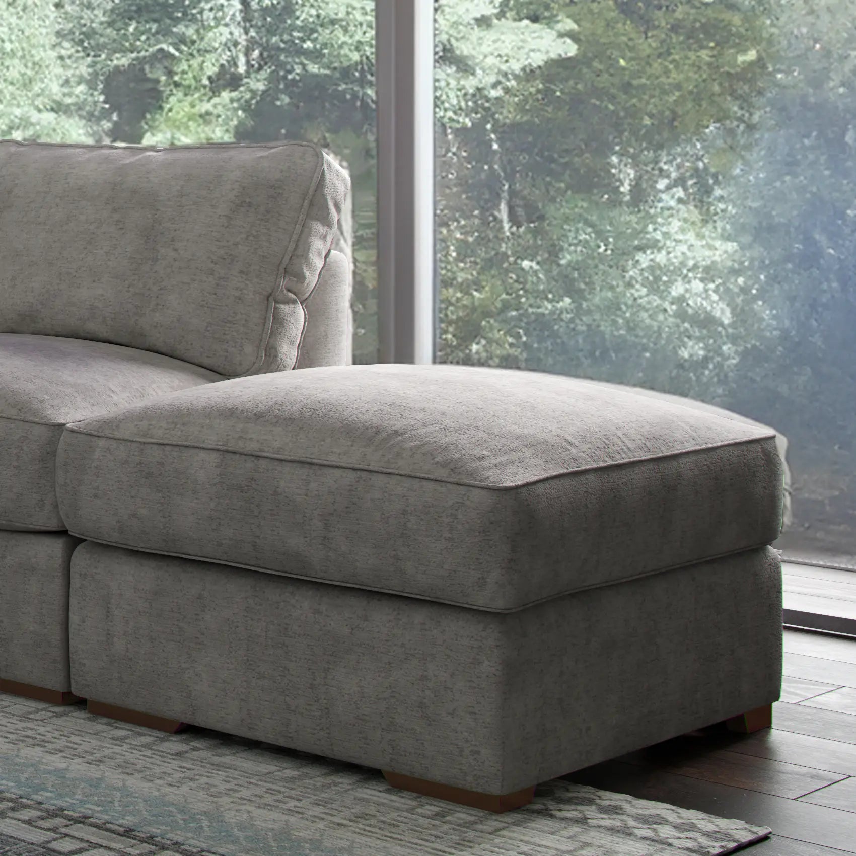 Phoebe Fabric Pillow Back Corner Chaise Sofa