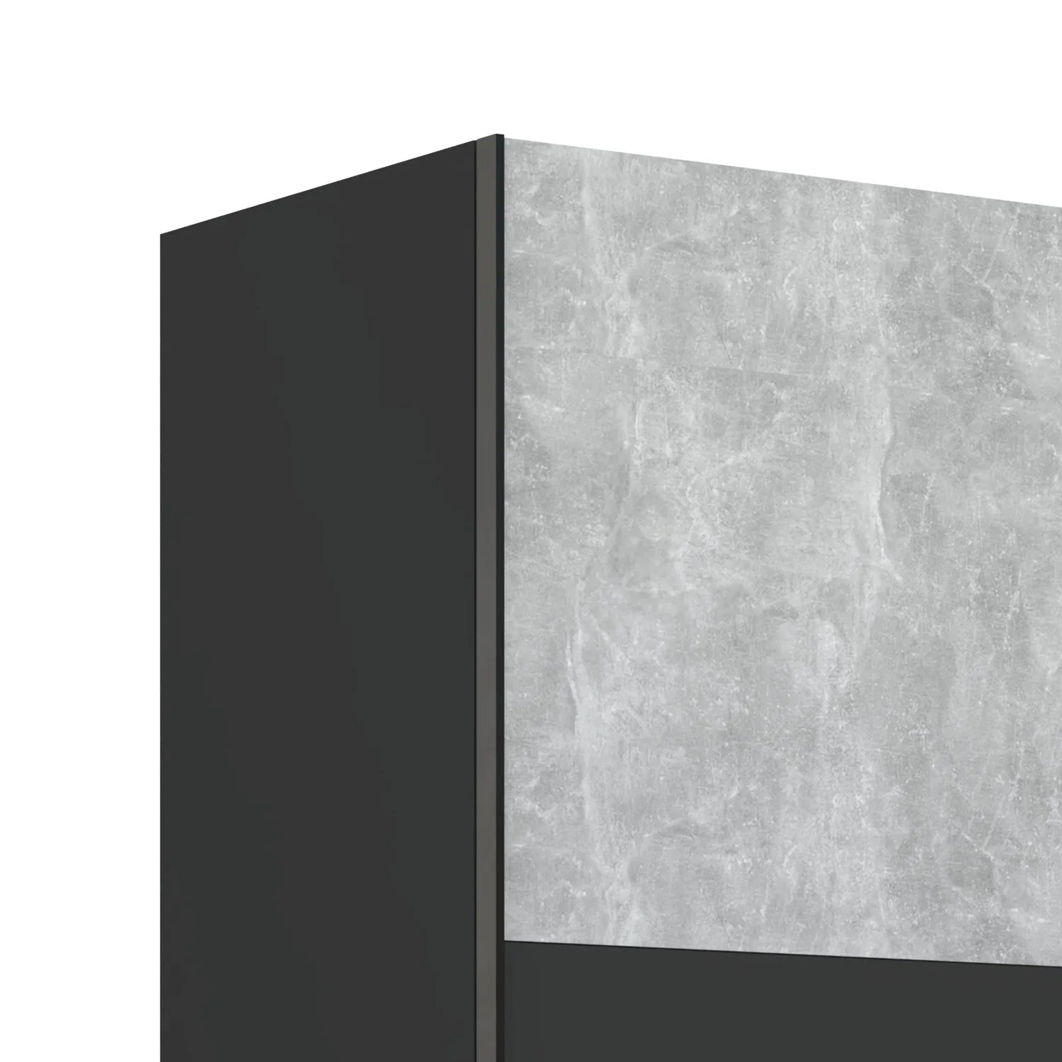 Portvelle Stone Effect Grey and Graphite Decor 1.81m Sliding Door Wardrobe