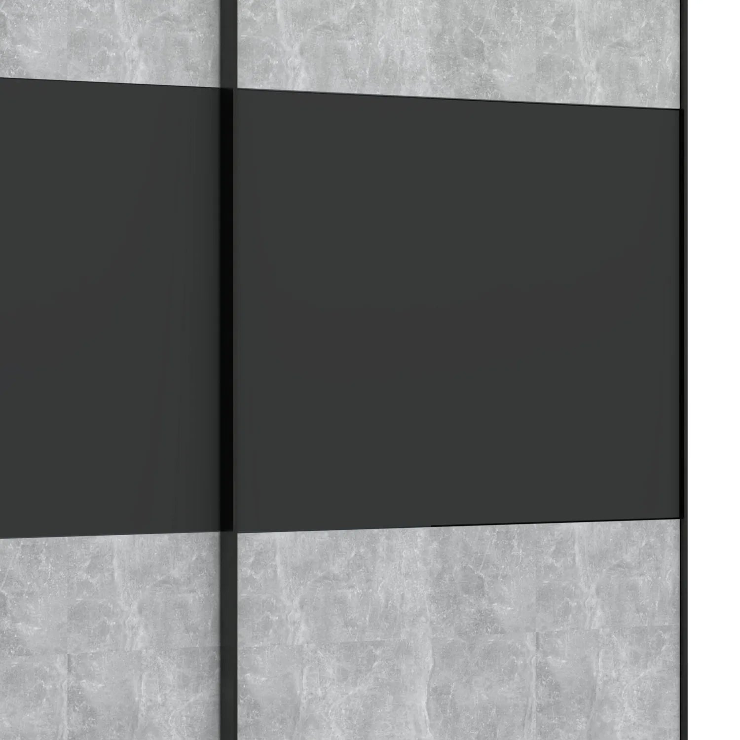 Portvelle Stone Effect Grey and Graphite Decor 228cm Sliding Door Wardrobe