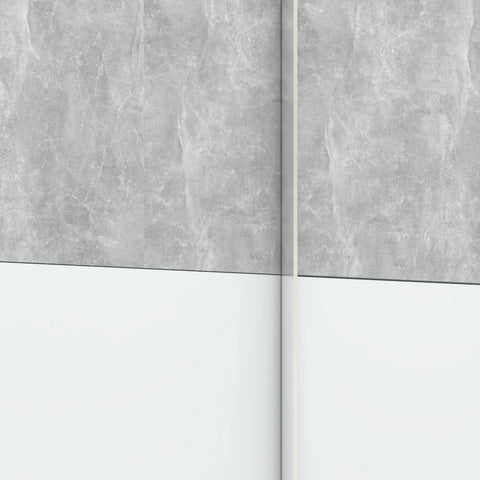 Portvelle Stone Effect Grey and White Decor Sliding Door Wardrobe