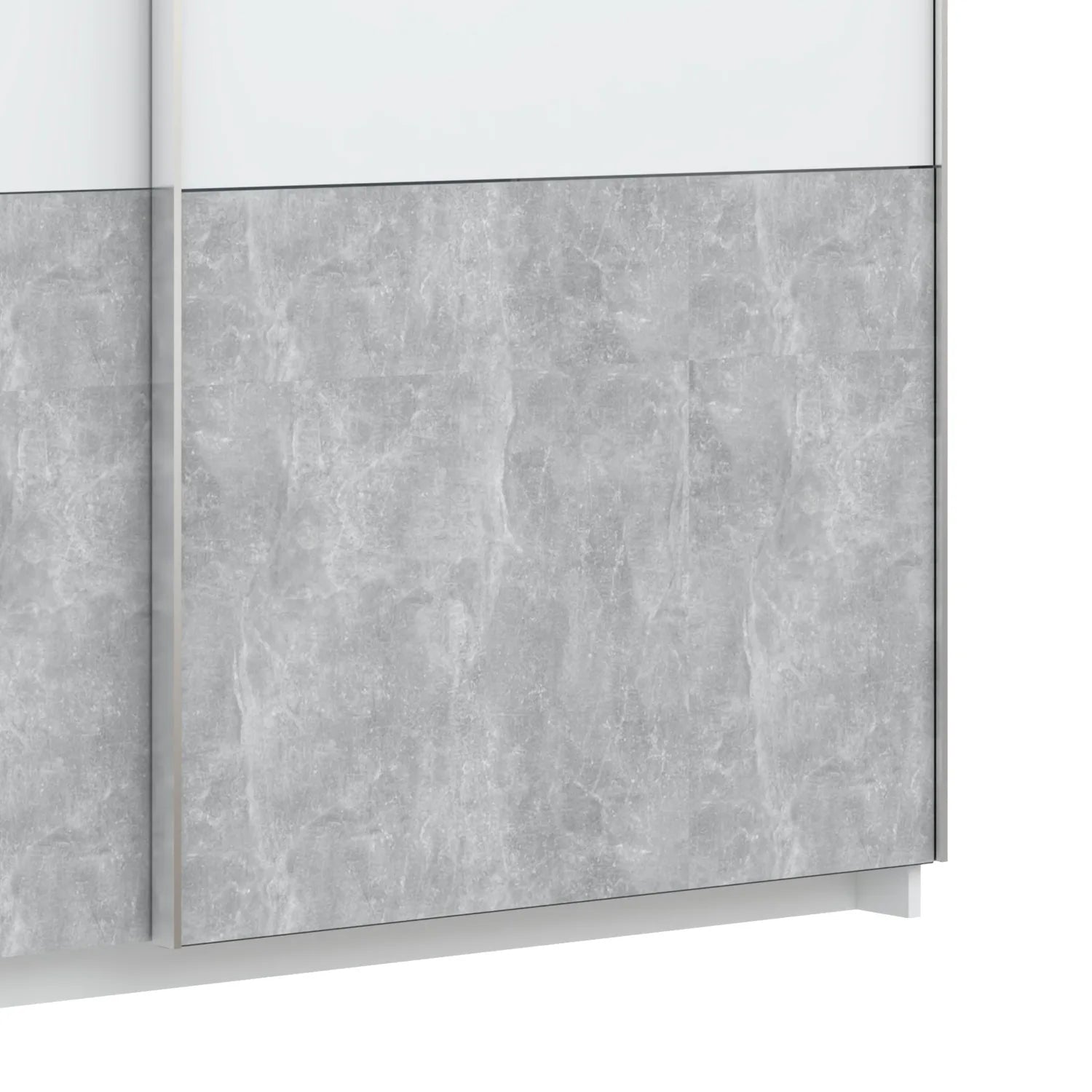 Portvelle Stone Effect Grey and White Decor Sliding Door Wardrobe