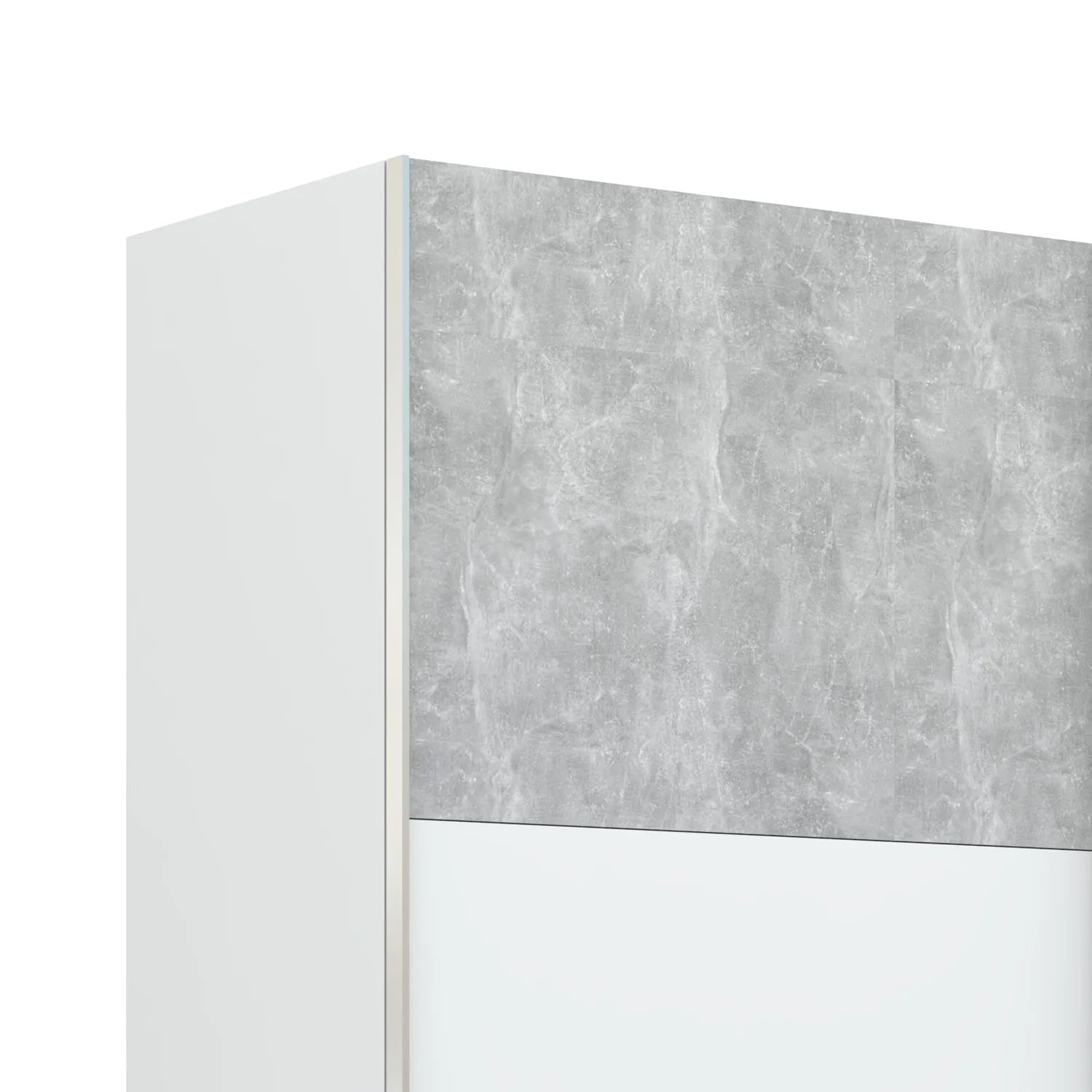 Stone Effect Grey and White Decor Sliding Door Wardrobe with Mirror available in 2 width Sizes 181 and 228cm