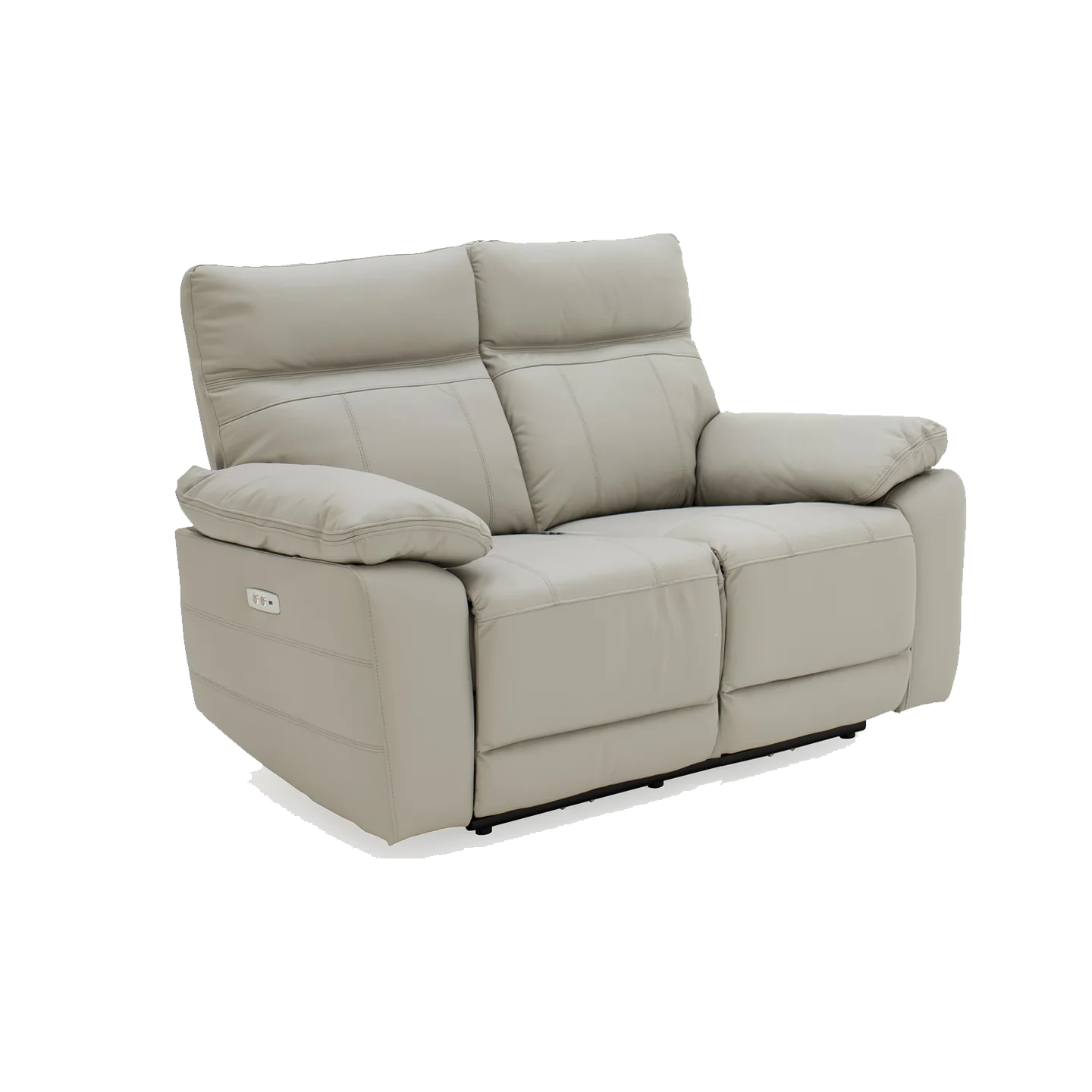 Positano Light Grey Leather 2 Seater Electric Recliner Sofa