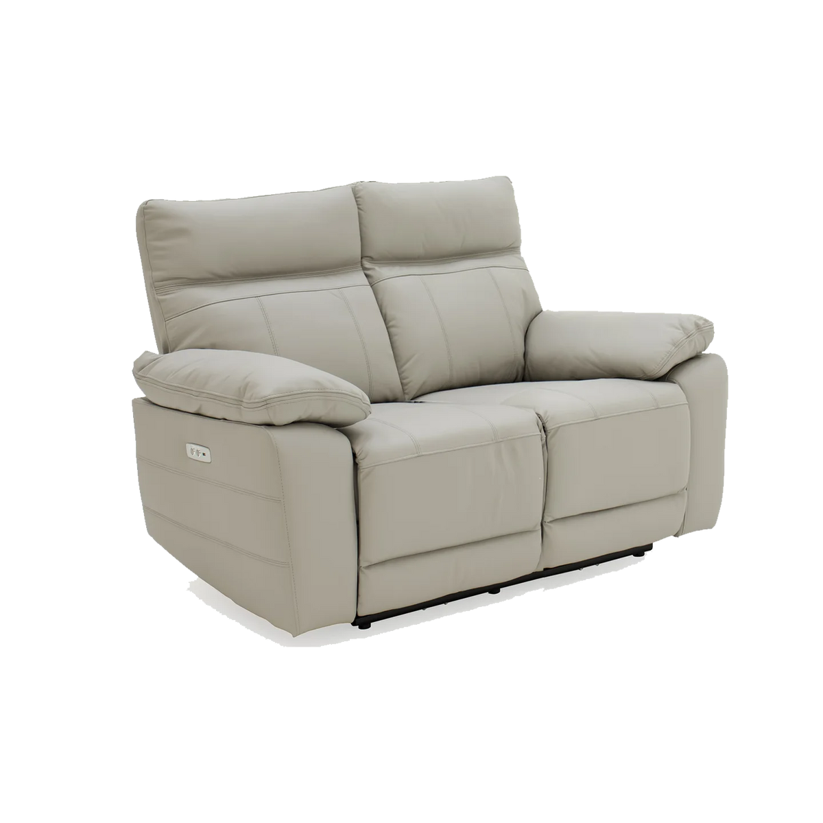 Positano Light Grey Leather 2 Seater Electric Recliner Sofa