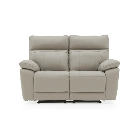 Positano Light Grey Leather 2 Seater Electric Recliner Sofa