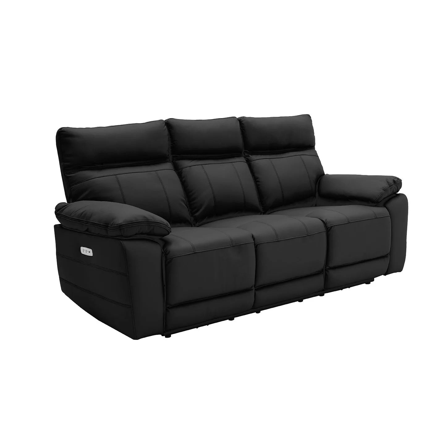 Positano Black Leather 3 Seater Electric Recliner Sofa