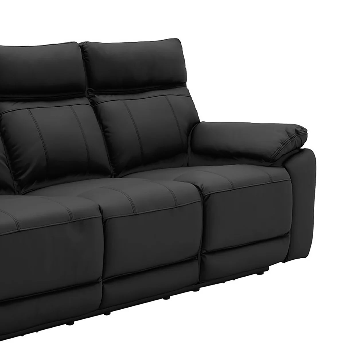 Positano Black Leather 3 Seater Electric Recliner Sofa