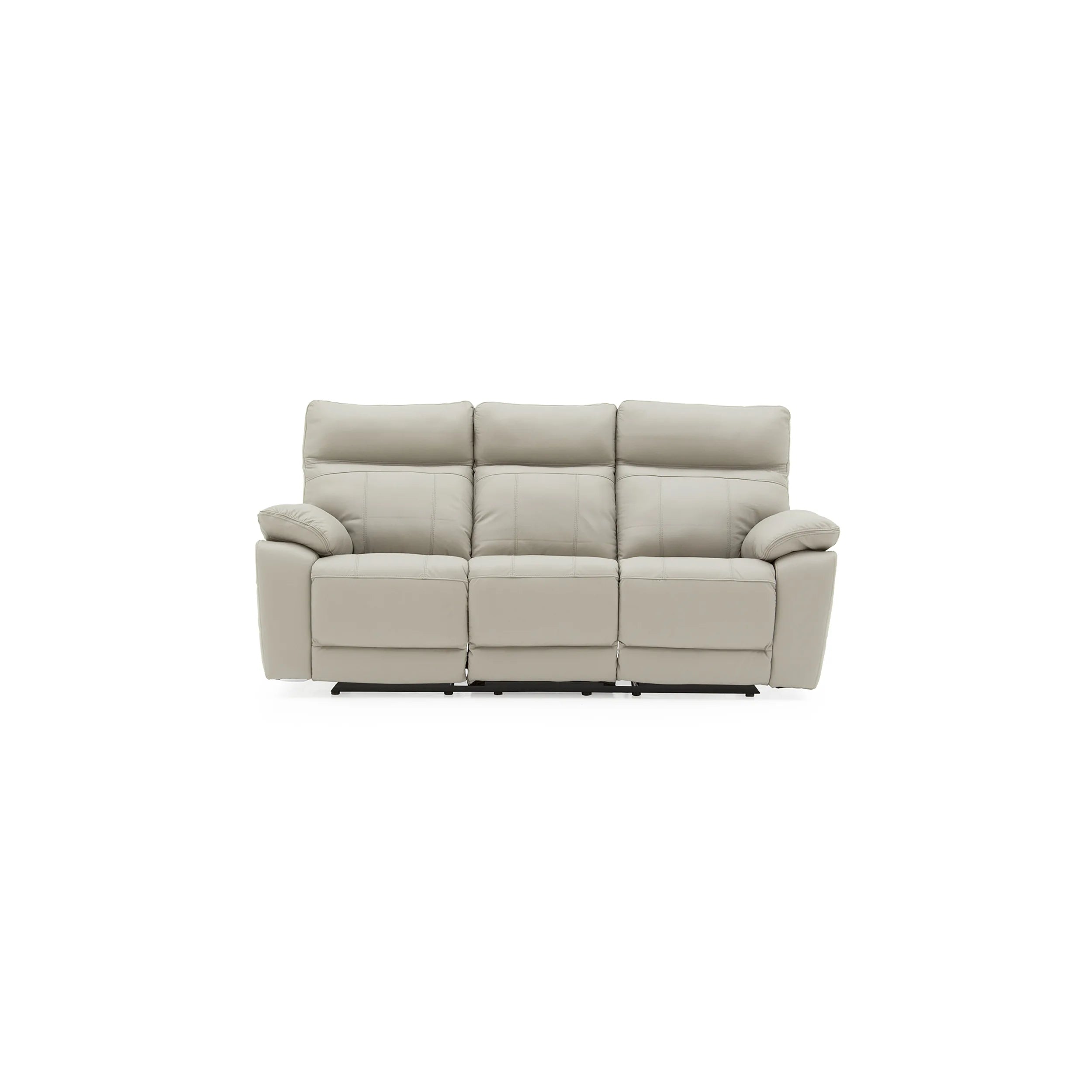 Positano Light Grey Leather 3 Seater Electric Recliner Sofa