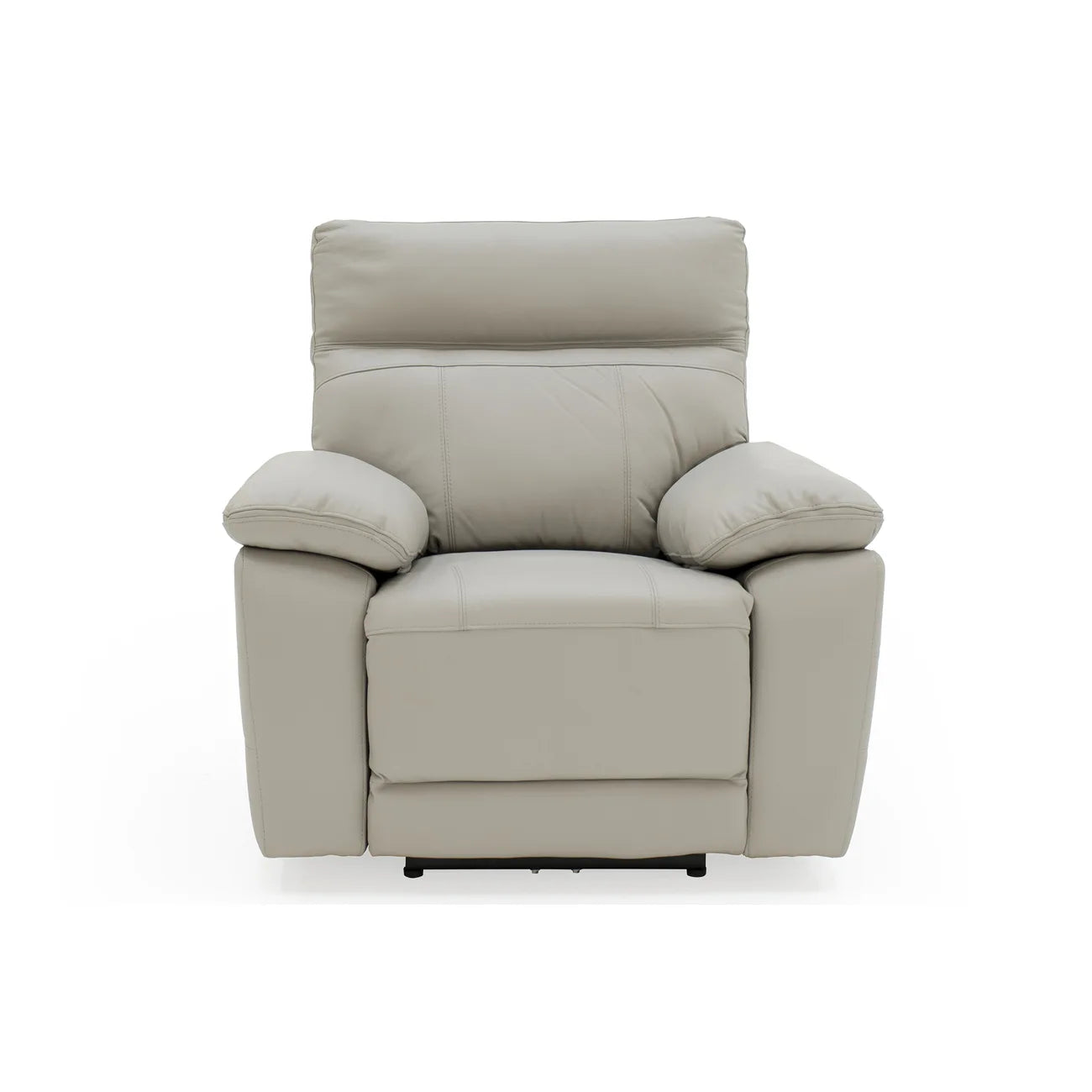 Positano Light Grey Leather Electric Recliner Chair