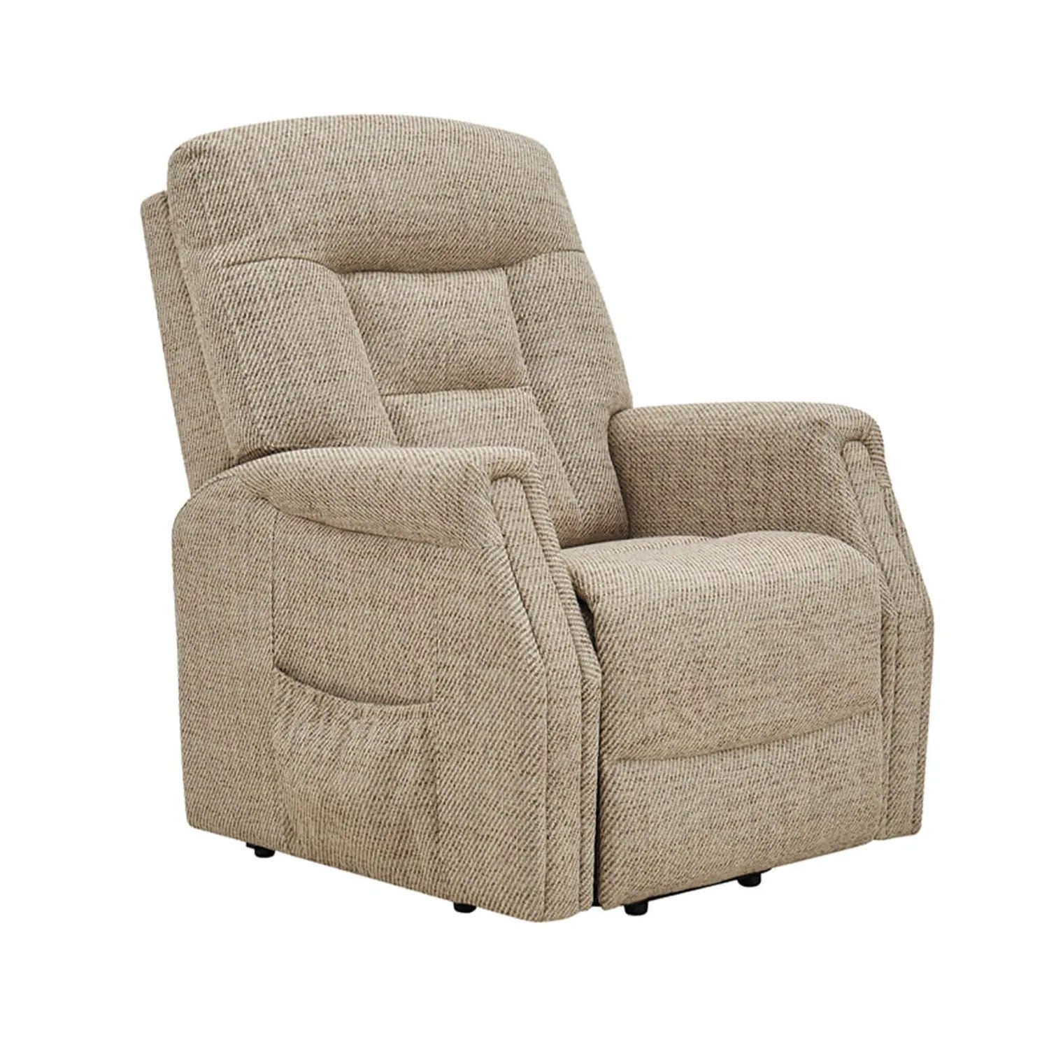 Preston Oatmeal Fabric Electric Rise and recline Chair