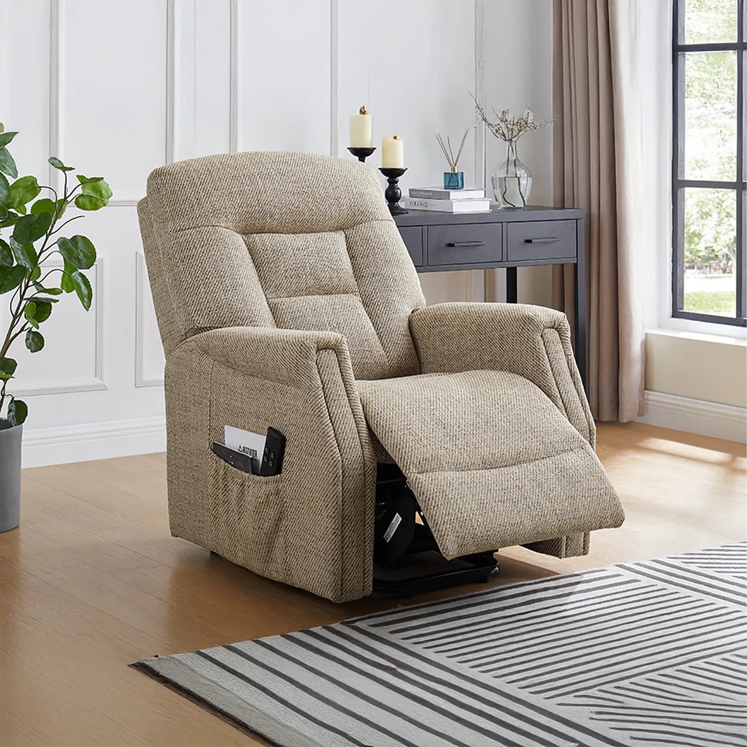 Preston Oatmeal Fabric Electric Lift & Rise Chair for Elderly