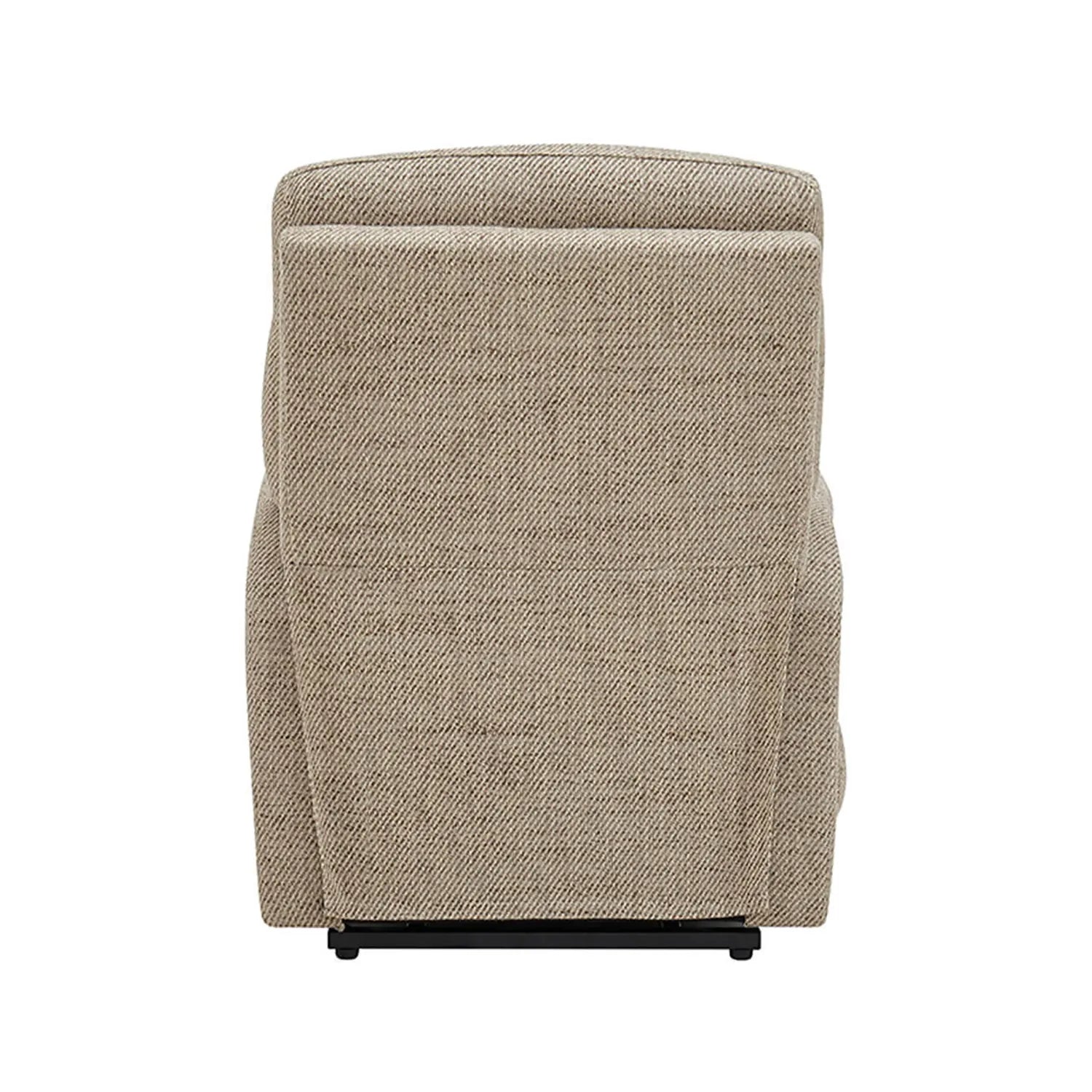 Preston Oatmeal Fabric Electric Rise and recline Chair - Back