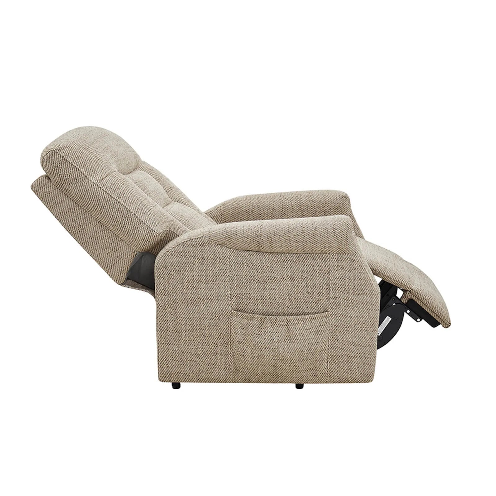 Preston Oatmeal Fabric Electric Rise and recline Chairs with remote