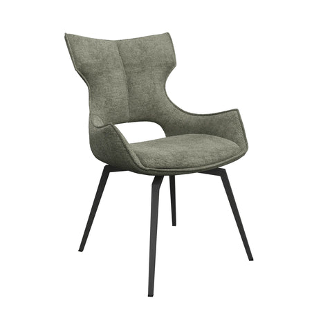 Westin Green Fabric Swivel Dining Chair