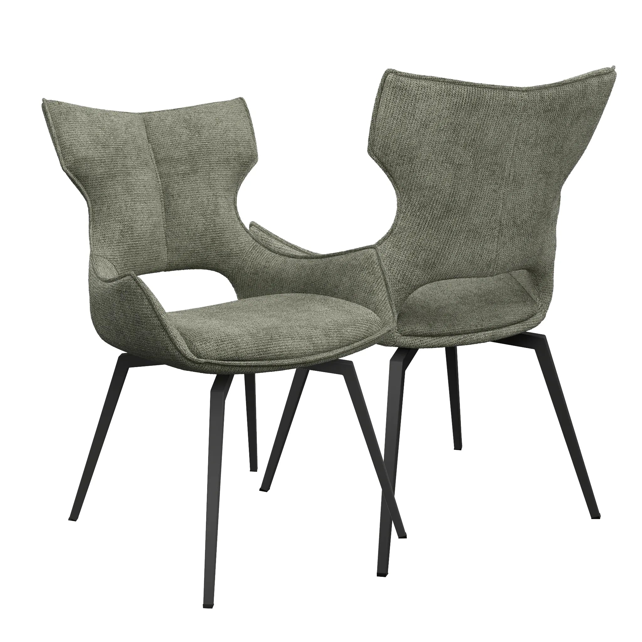 Westin Grey Fabric Swivel Dining Chair