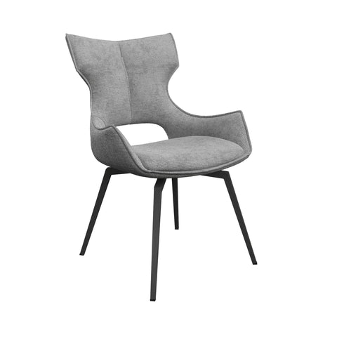 Westin Grey Fabric Swivel Dining Chair