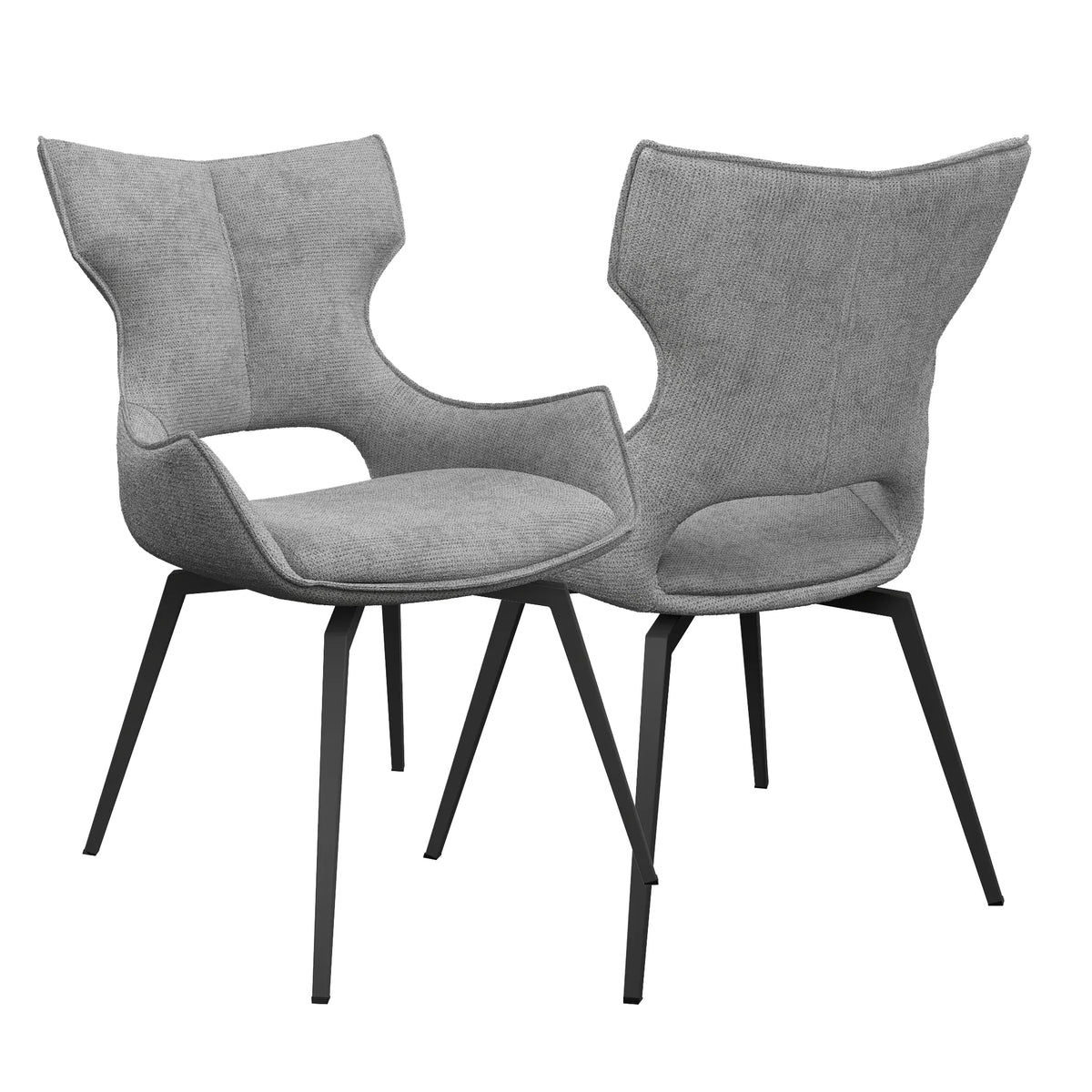 Westin Grey Fabric Swivel Dining Chair