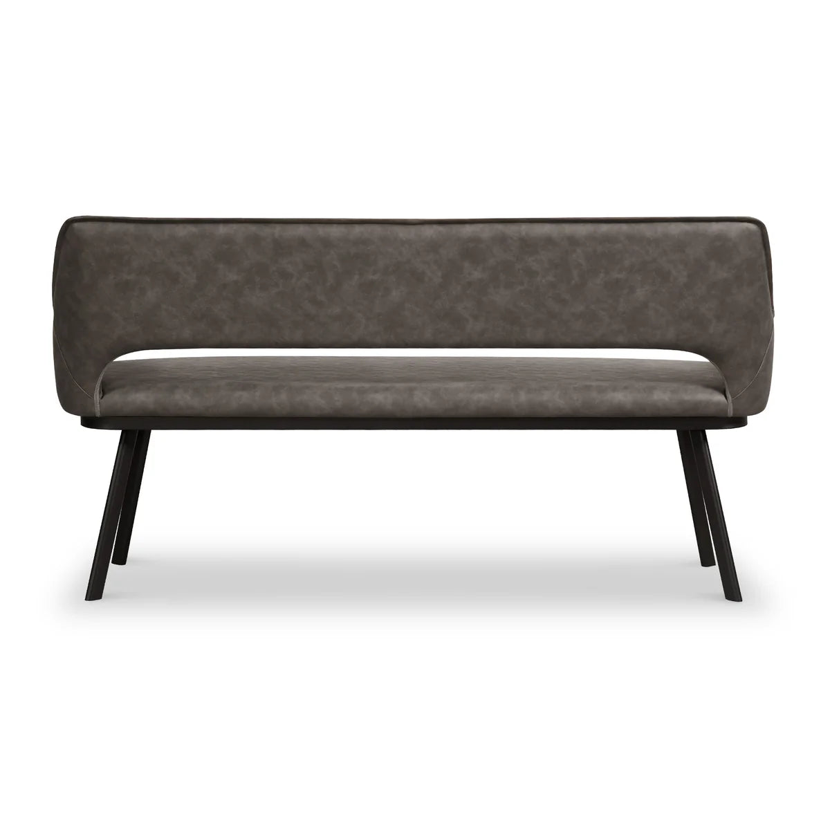 Harley Distressed Grey Leather Dining Bench