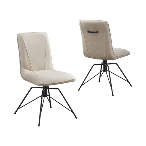 Arachnos Swivel Grey Dining Chairs, Set of 4, also available in Taupe - Taupe Dining Chair