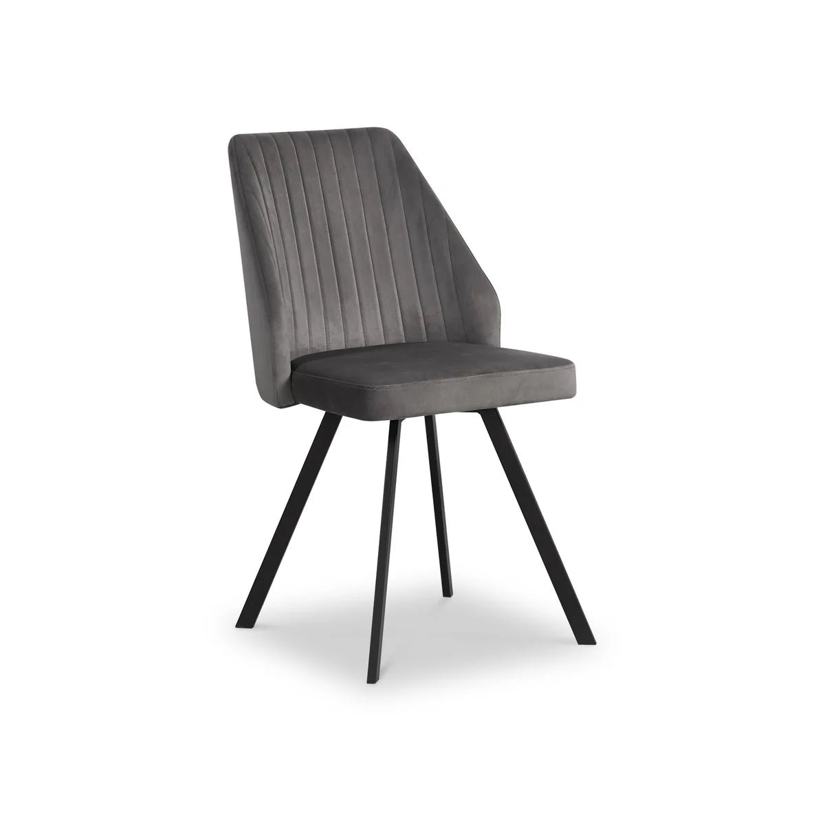 Federic Dark Grey Velvet Set of 4 Dining Chairs, also available in lLight Grey Leather - Main Image 