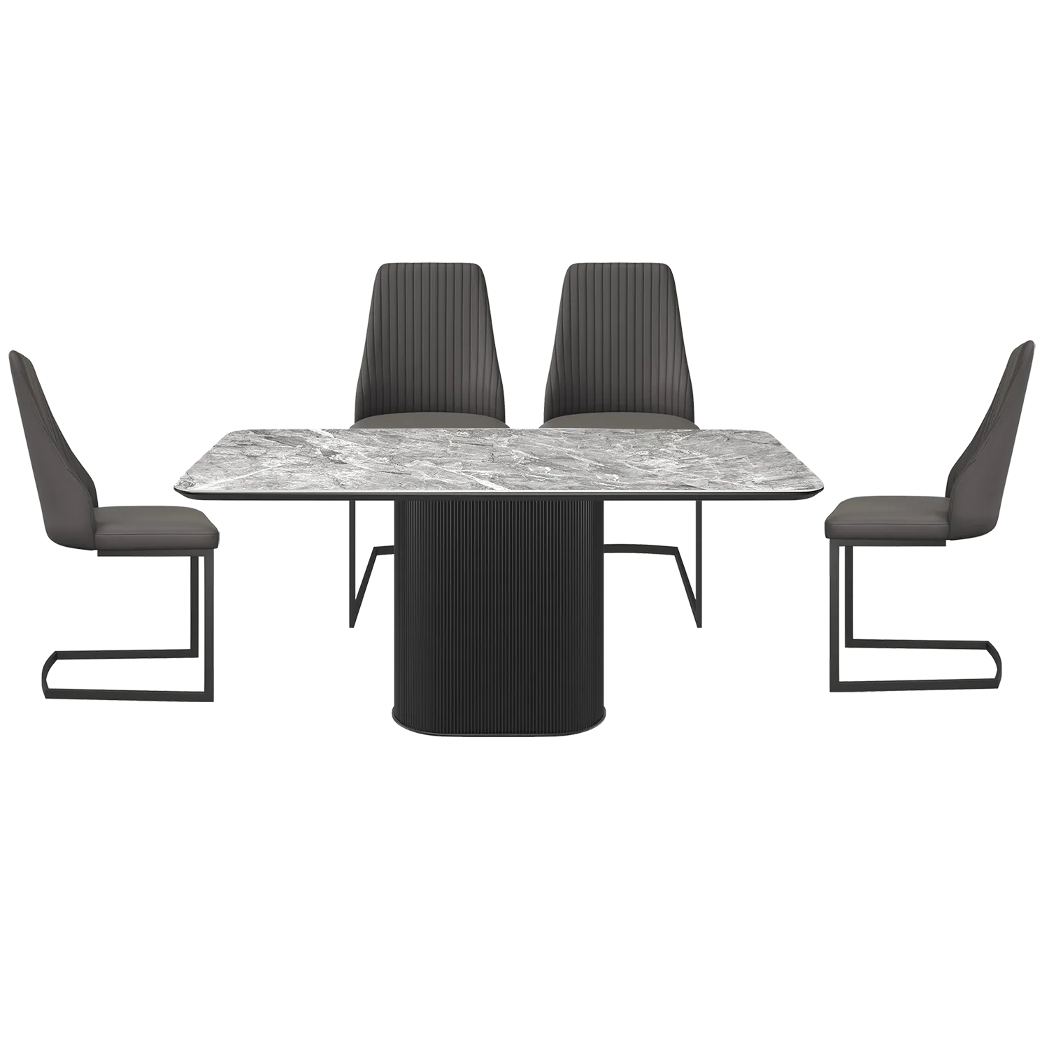 Blakely Grey Ceramic Dining Table and 6 Chairs Set