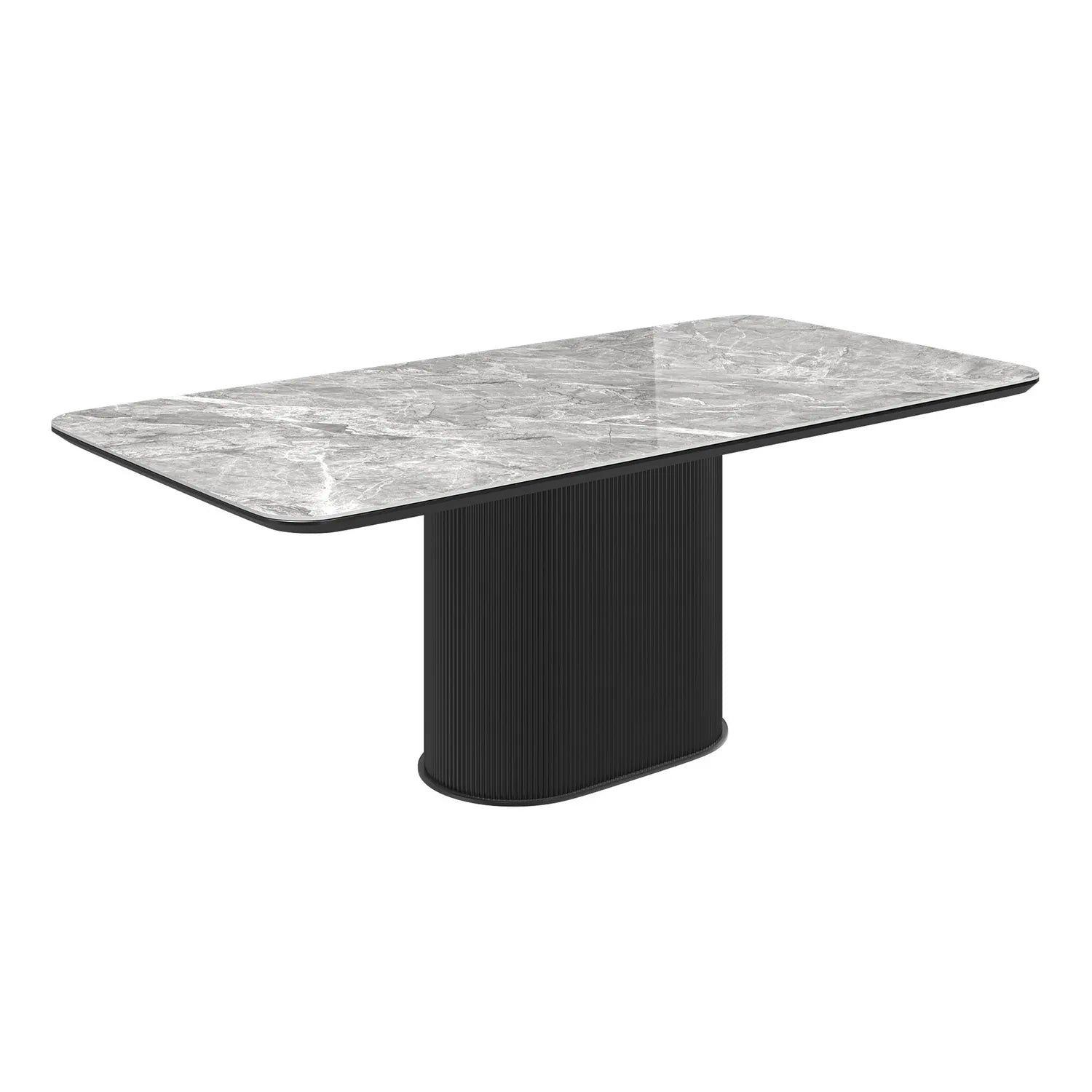 Blakely High Gloss Light Grey Marble Effect Ceramic Coffee Table