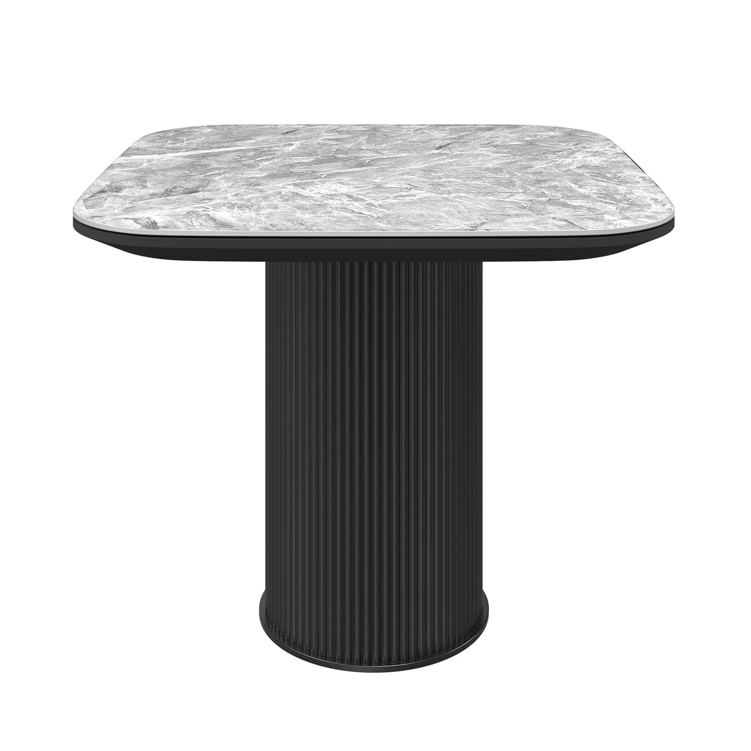 Blakely High Gloss Light Grey Marble Effect Ceramic Side Table