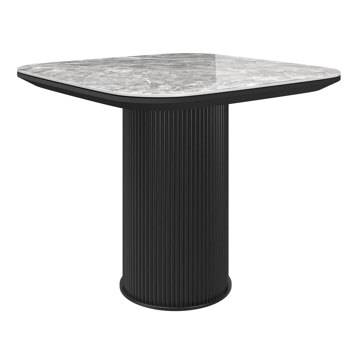 Blakely High Gloss Light Grey Marble Effect Ceramic Side Table