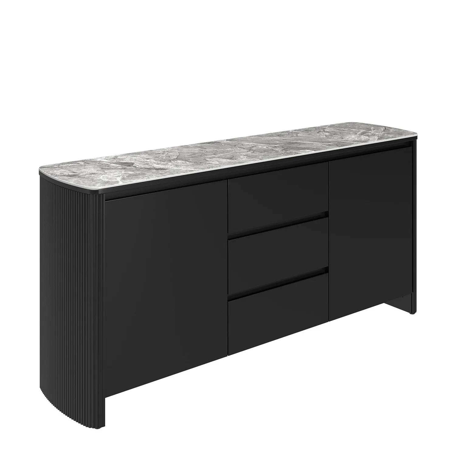 Blakely 2 Door 3 Drawer Sideboard with Light Grey Ceramic Top