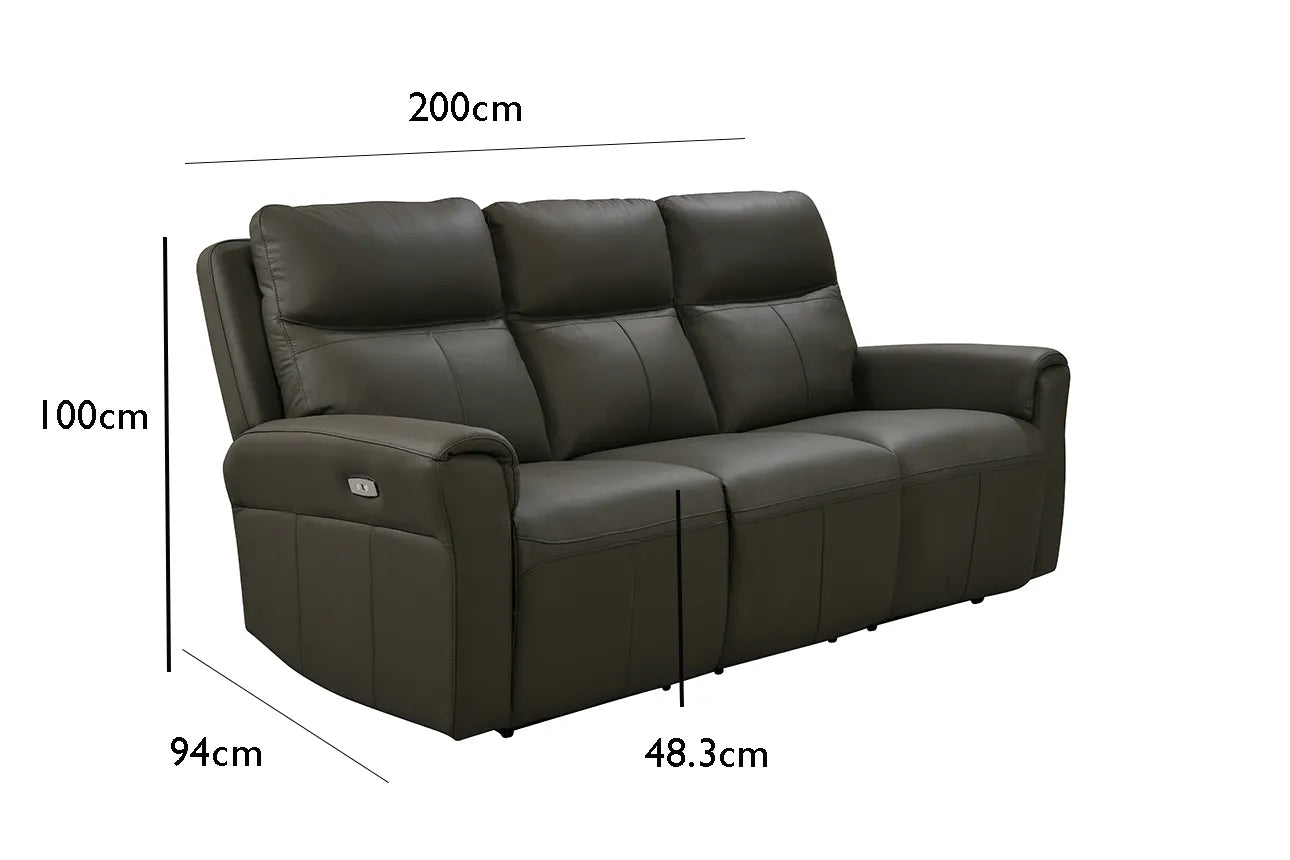 Dylan Grey 3 Seater Power Recliner Sofa