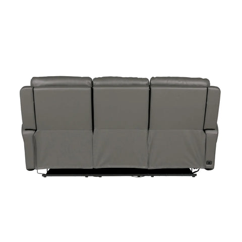 Dylan Grey Leather Electric Recliner 3 Seater Sofa 