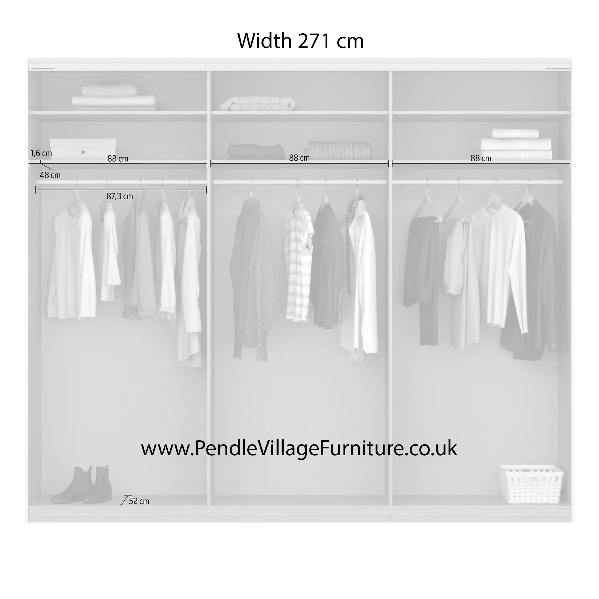 Rauch Forms Metallic Grey & Mirror 3 Door Sliding Wardrobe - Pendle Village Furniture