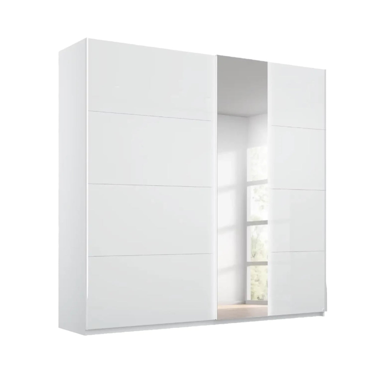 Rauch Perth White Glass Front Sliding Door Wardrobe