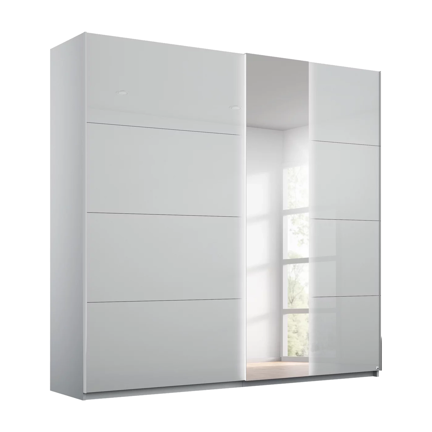 Rauch Silk Grey Perth Sliding Door Wardrobe With Mirror