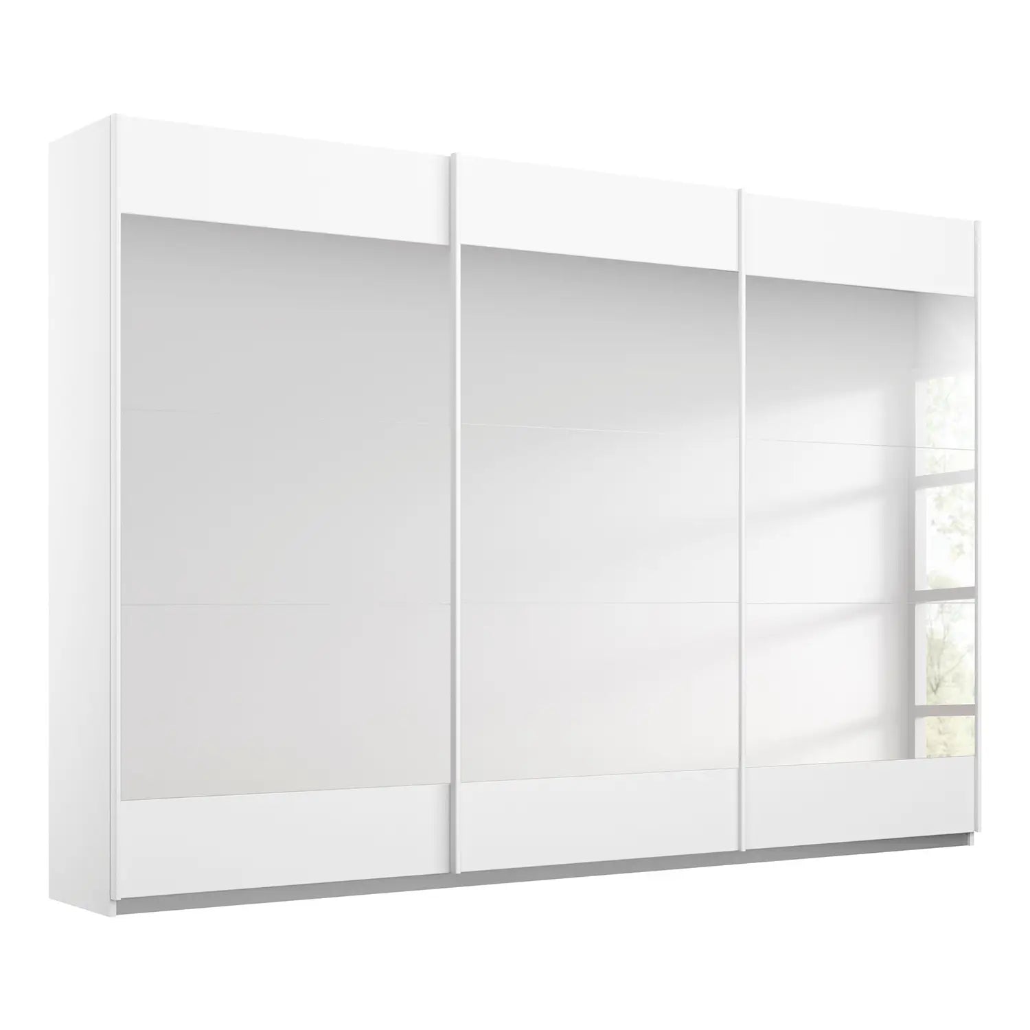 Mali 3 Sliding door Wardrobe with Mirror - White