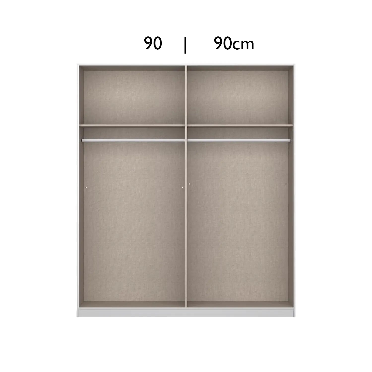 Rauch Mosbach White Glass Sliding Door Wardrobe - W181cm