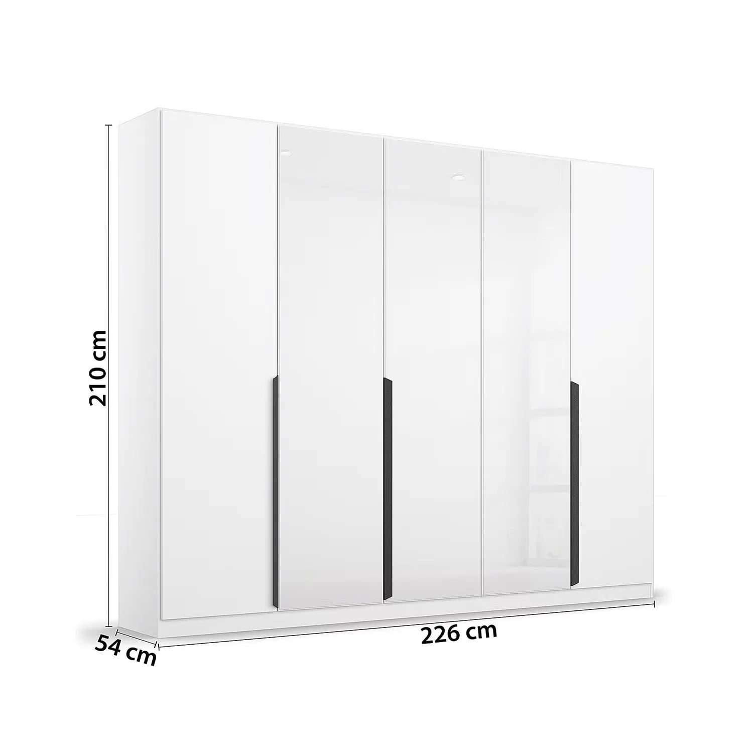 Artemis 5 Door Hinged Wardrobe - 226cm