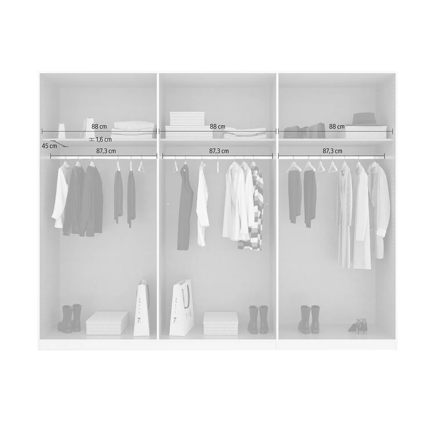 Artemis 6 Door Hinged Wardrobe - 271cm