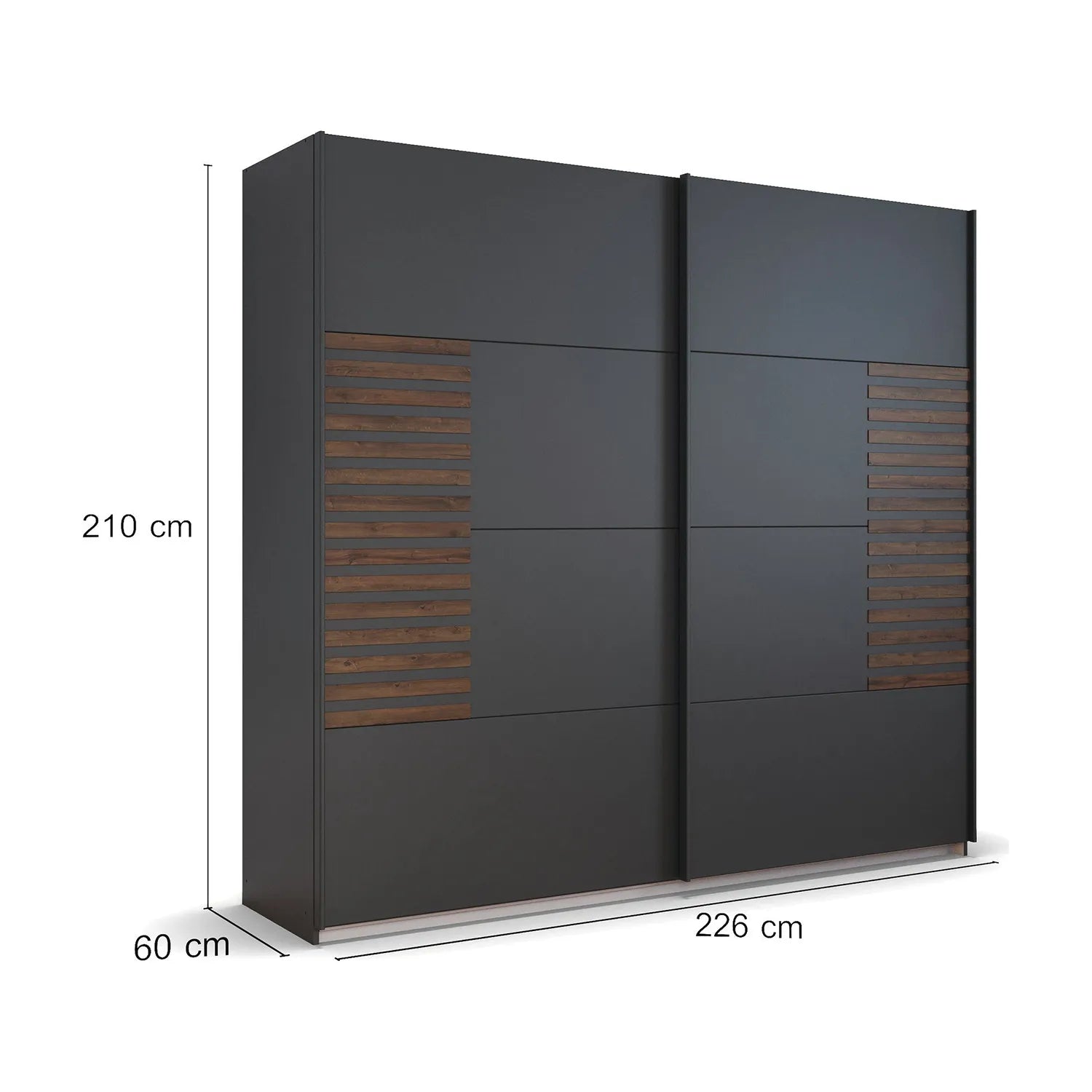 Rauch Metallic Grey Barea Sliding Door Wardrobe