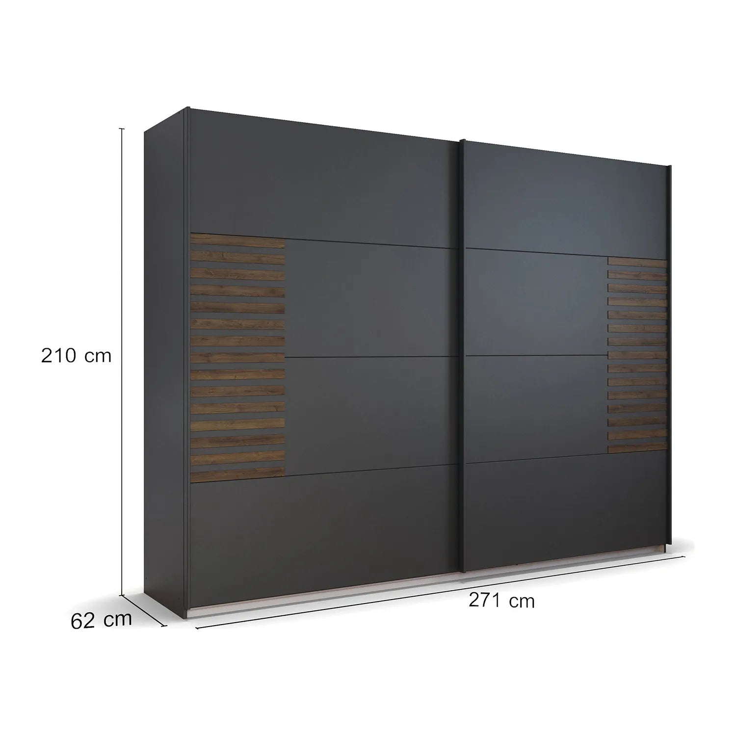 Rauch Metallic Grey Barea Sliding Door Wardrobe