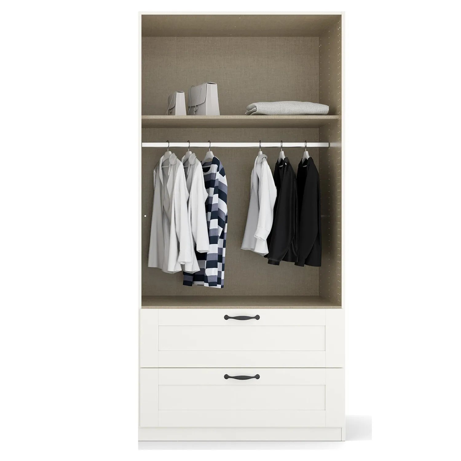 Rauch Cottage 91cm White 2 Door Wardrobe with Drawers