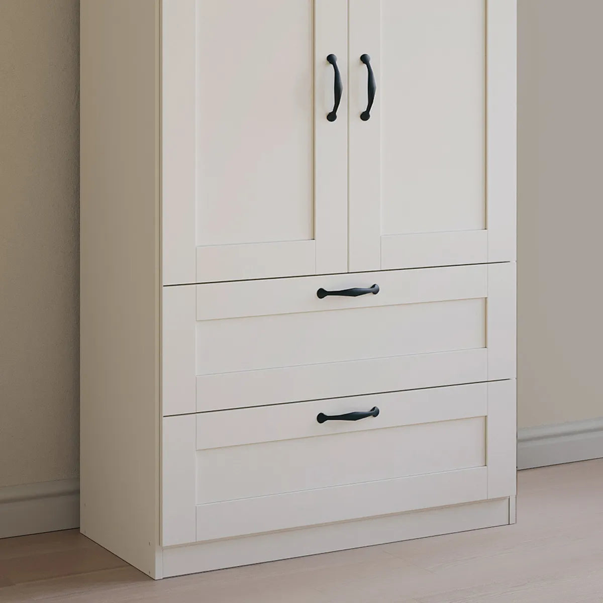 Rauch Cottage 91cm White 2 Door Wardrobe with Drawers