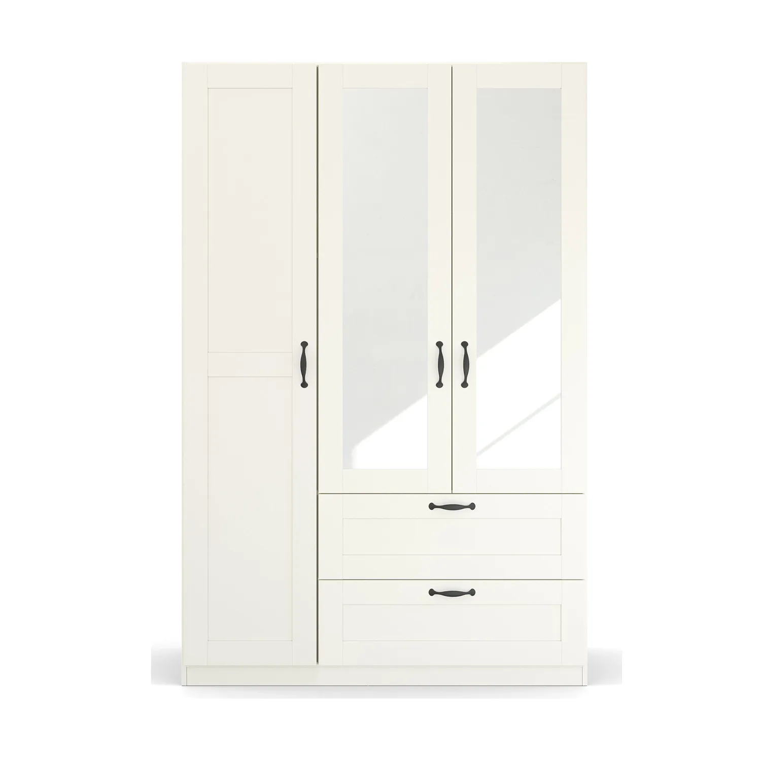 Small White 3 Door Wardrobe with Drawers